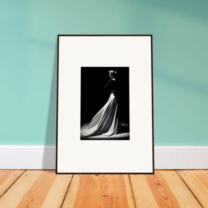 Elegant black and white dress in dramatic light for Veiled Monochrome Journey art