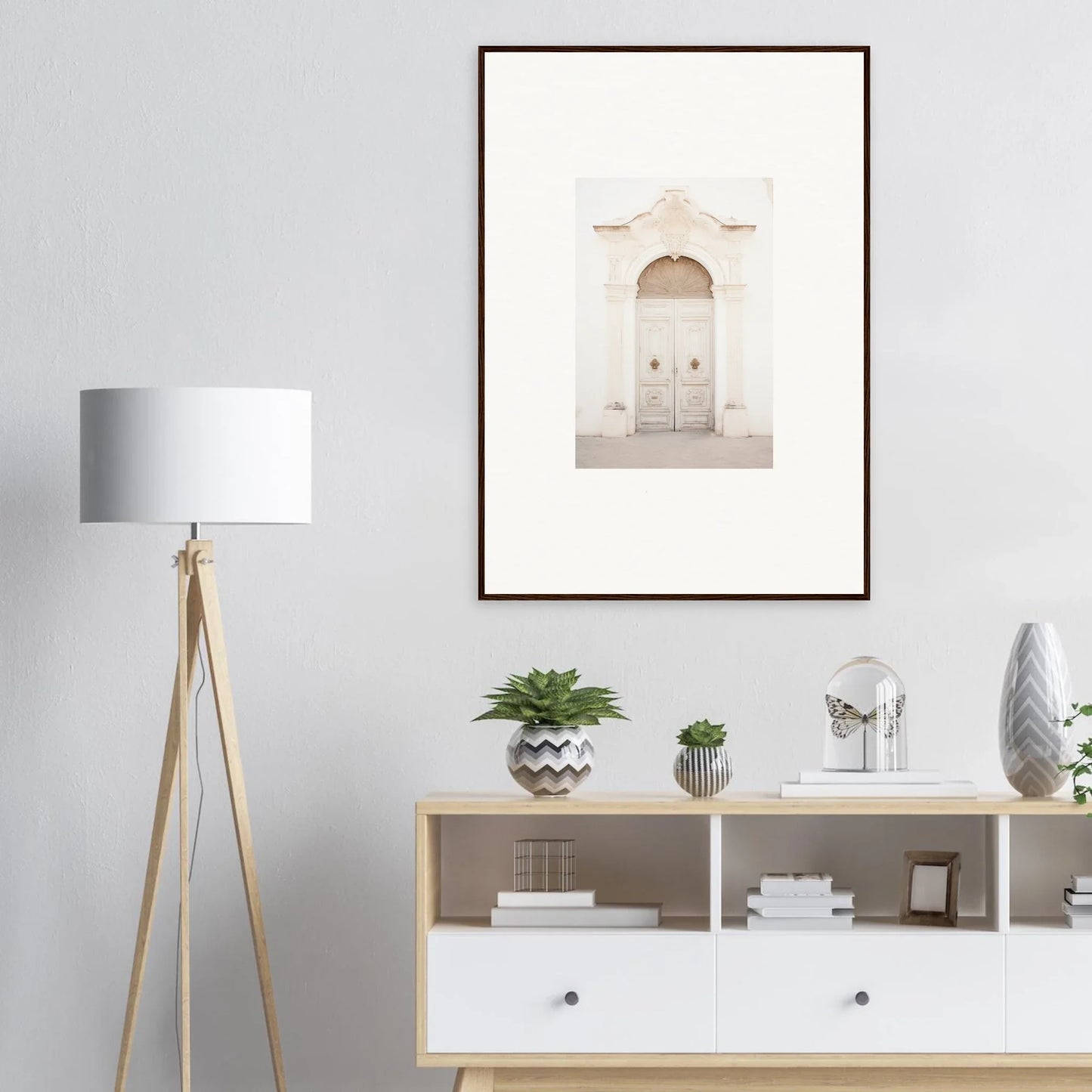 Framed wall art of a pale arched doorway in Faded Elegance Whispers special edition art™