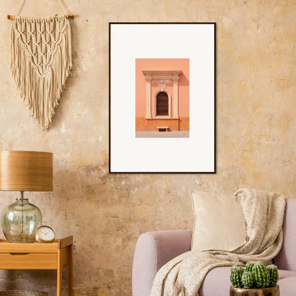 Framed wall art of a peach-colored alcove in Silent Sunset Oblique special edition art™