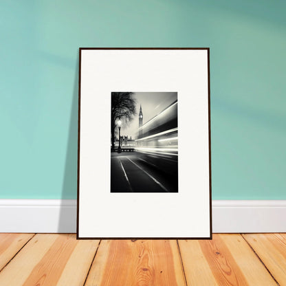 Framed wall art of Big Ben with light trails, perfect for your Fluid Timeless Pulse decor