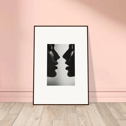 Framed black and white art print of two silhouettes from Echo’s Embrace special edition art™