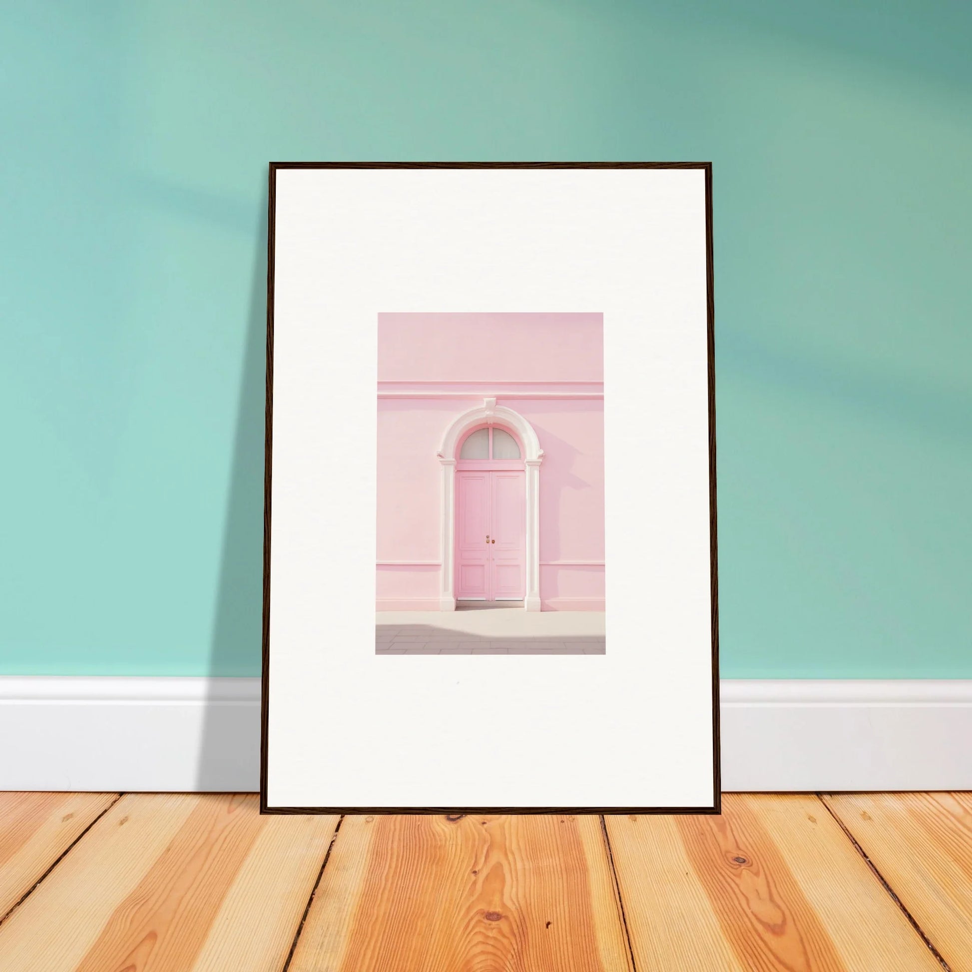 Framed wall art of a pink arched doorway, Pearly Baccarat Dream special edition art™