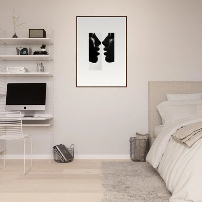 Black and white minimalist art print of two silhouetted profiles for Liminal Echoes special edition art™