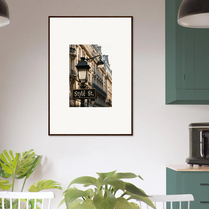 Framed wall art of a Parisian street scene for stylish room decoration in Stylöh Valbgrove