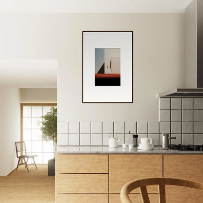 Minimalist framed art with geometric shapes inspired by Sombra Espérante Architecture