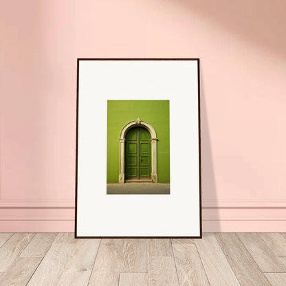 Framed photograph of an arched green door in Vert Barcode Reverie special edition art™