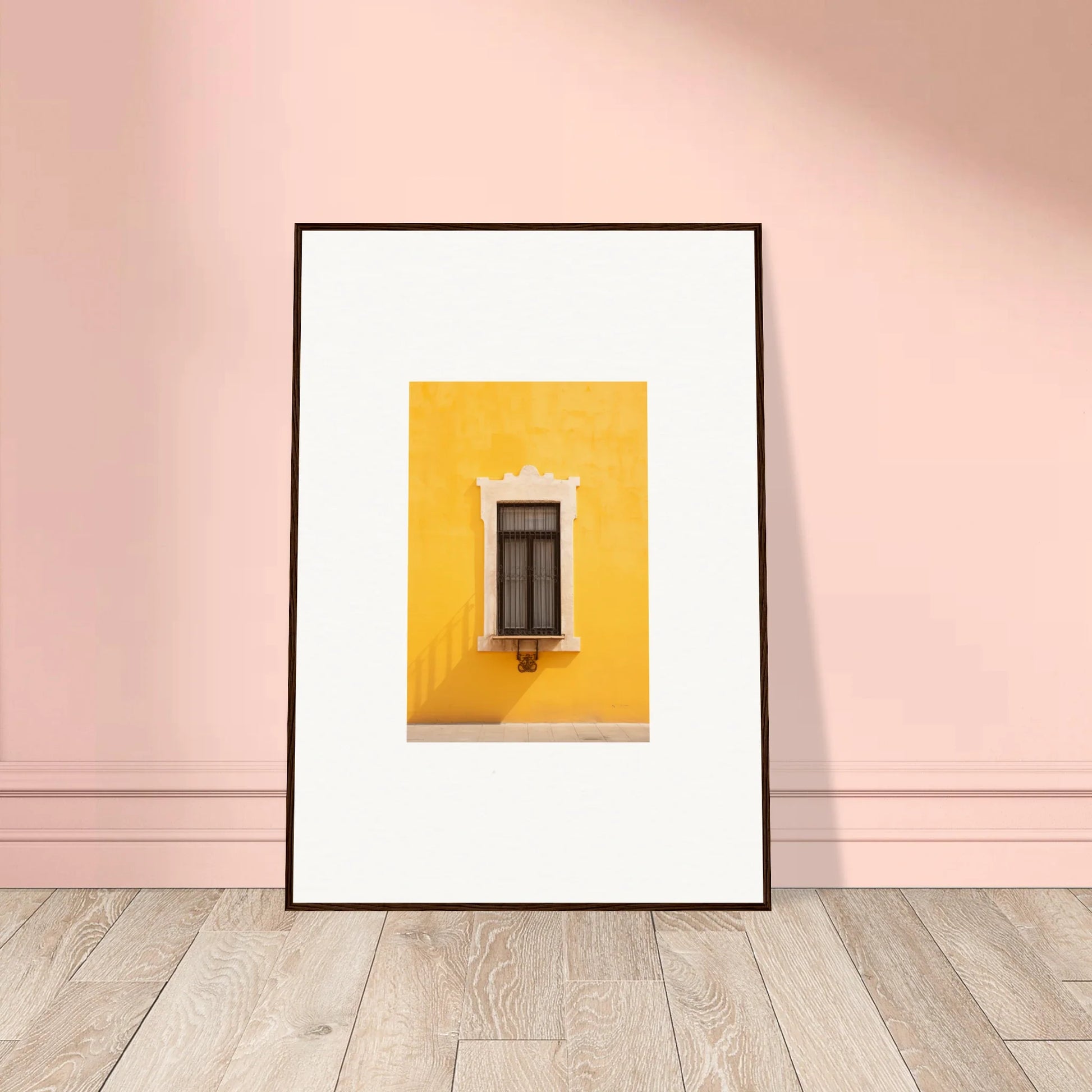 Framed photograph of a window on a yellow wall in Window’s Giallo Reverie special edition art™