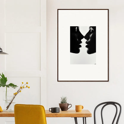 Stunning Black and White silhouette art of profiles, perfect for Whispers Kiss Universes