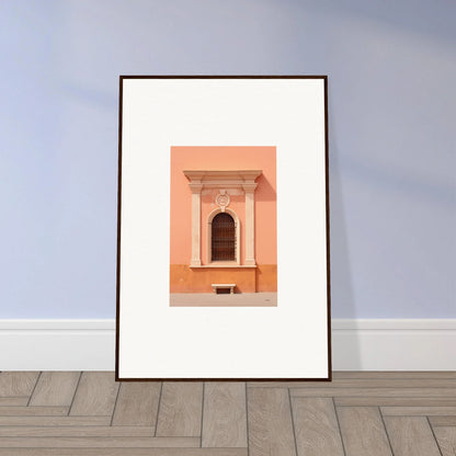 Framed wall art of a peach doorway with columns from Silent Sunset Oblique special edition