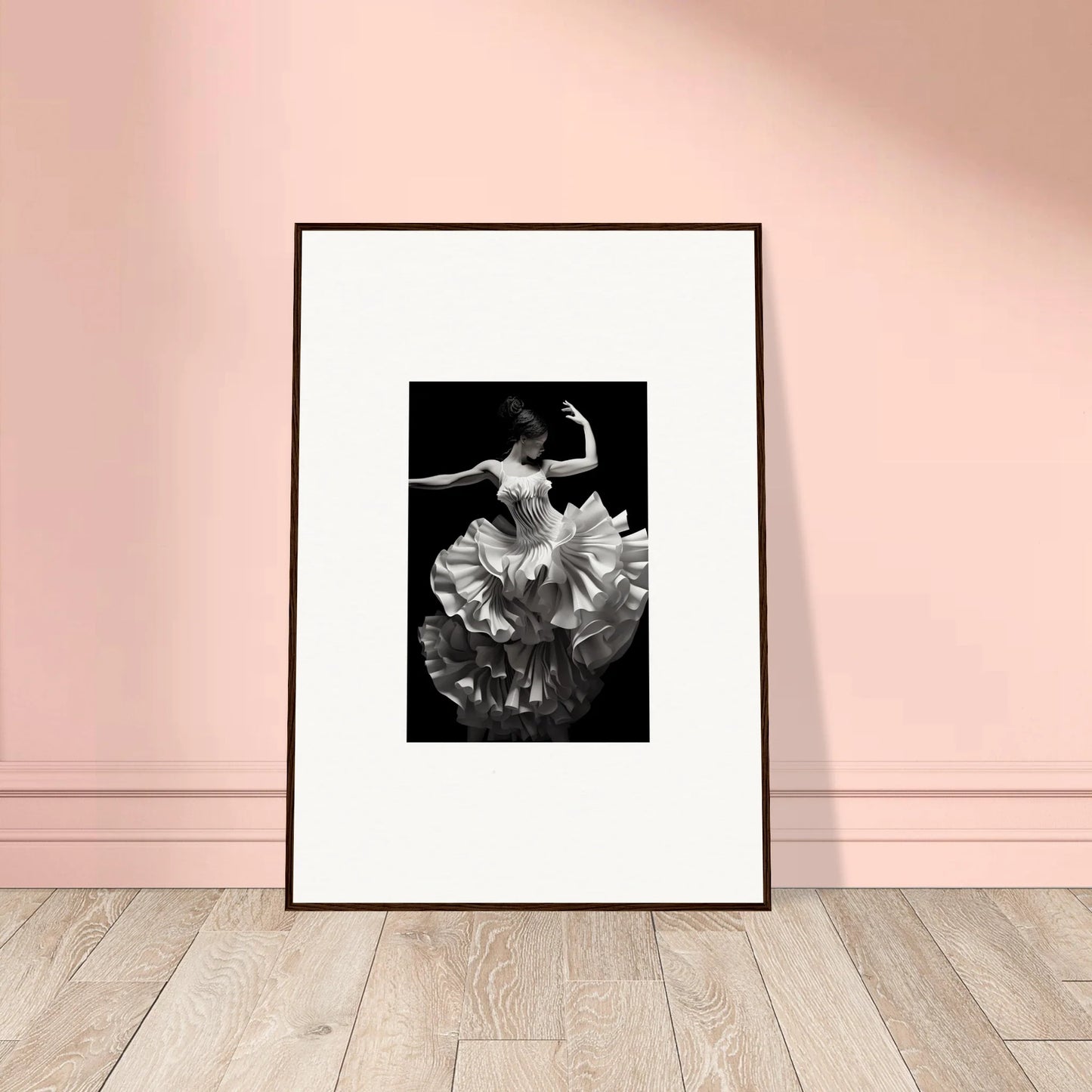 Framed black and white dancer photo from Tangled Luminous Laces special edition art™