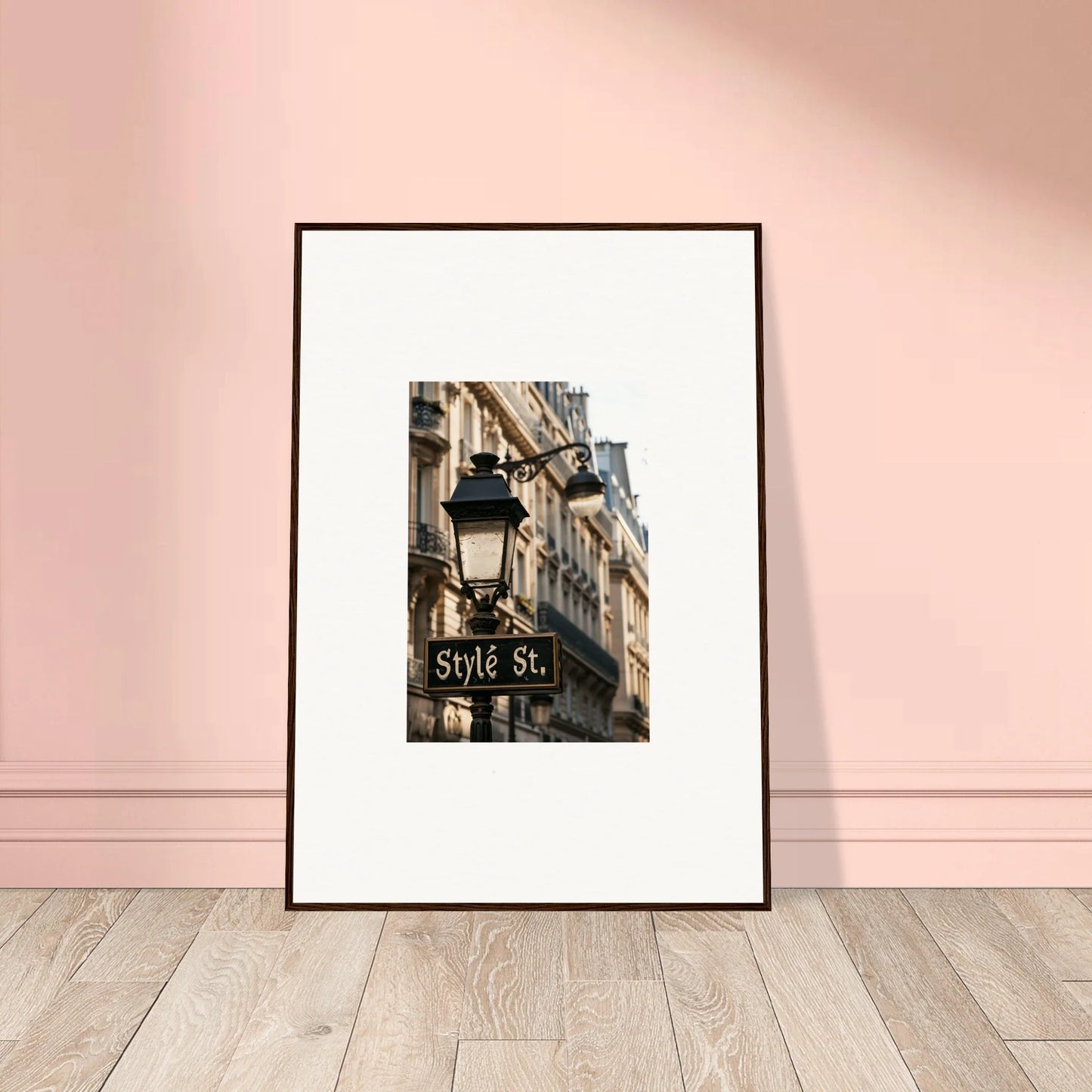 Framed canvas print of a Parisian street corner for stylish room decoration wall art