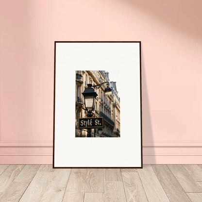 Framed canvas print of a Parisian street corner for stylish room decoration wall art