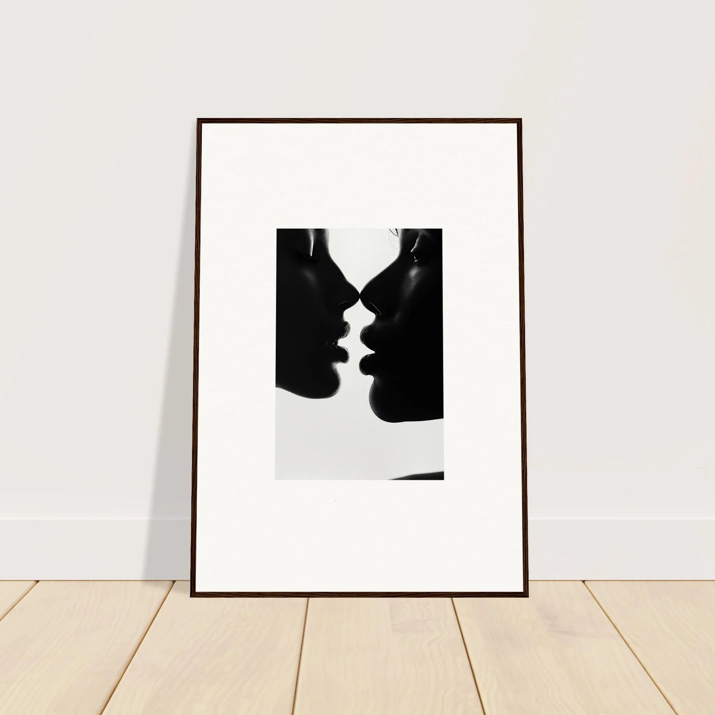 Framed black and white silhouette of profiles in the special edition art™ Nights Echoes