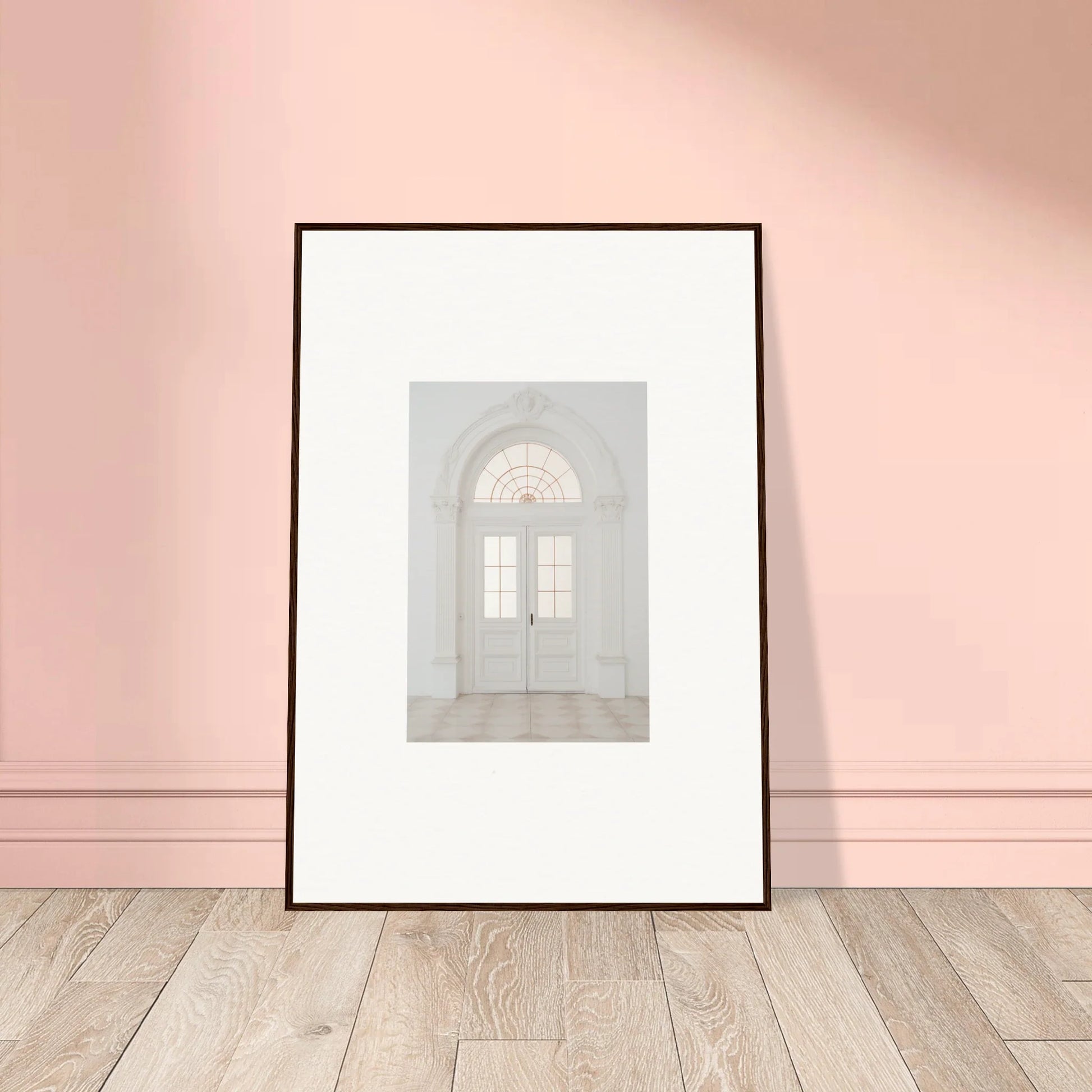 Framed wall art of an arched window in the Portal Poise Unveiled special edition art™