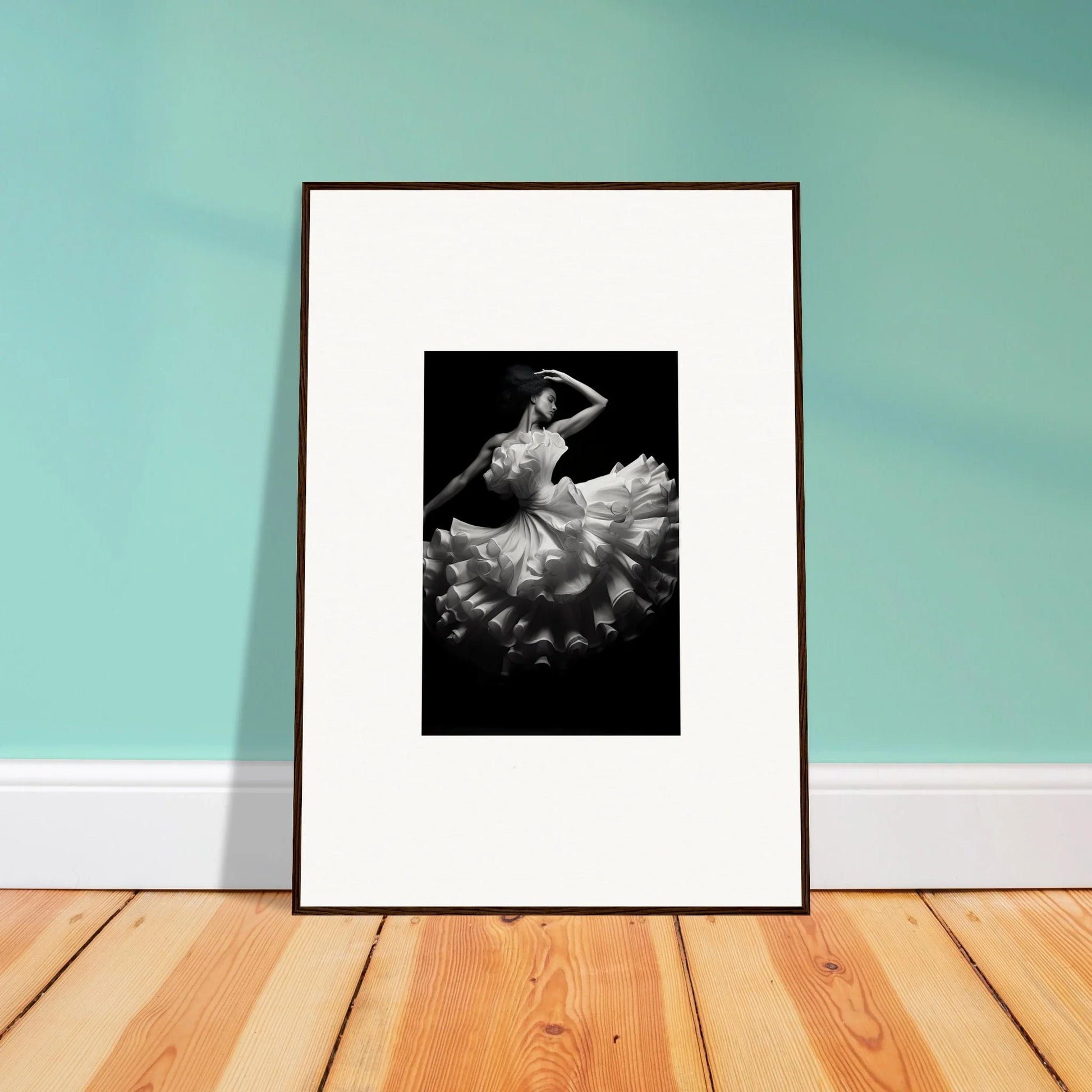 Framed black and white ballet dancer art from Nocturnal Flourishbyen, special edition art™