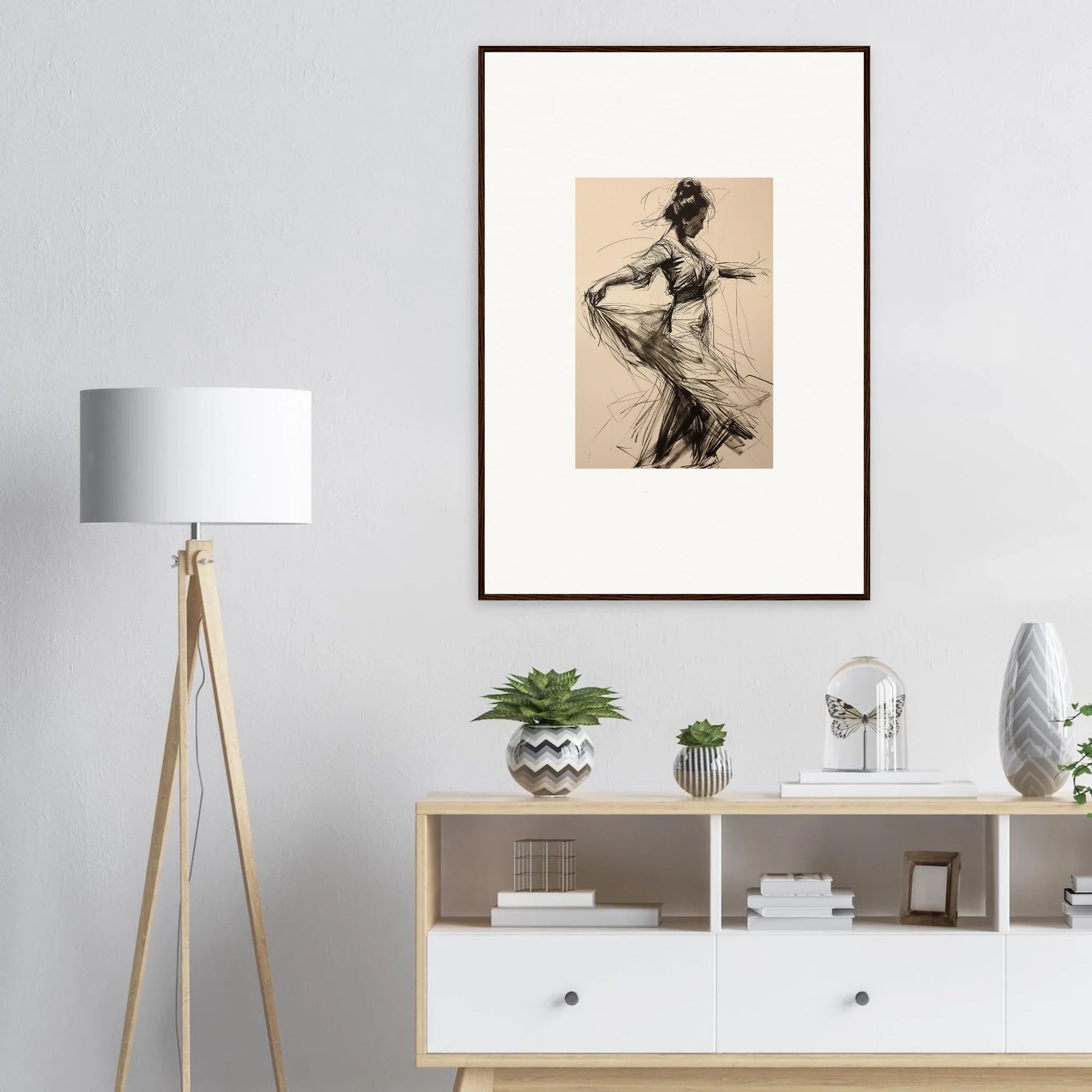 Framed wall art of a dancer in flowing motion from Ephemeral Motion Whispers special edition