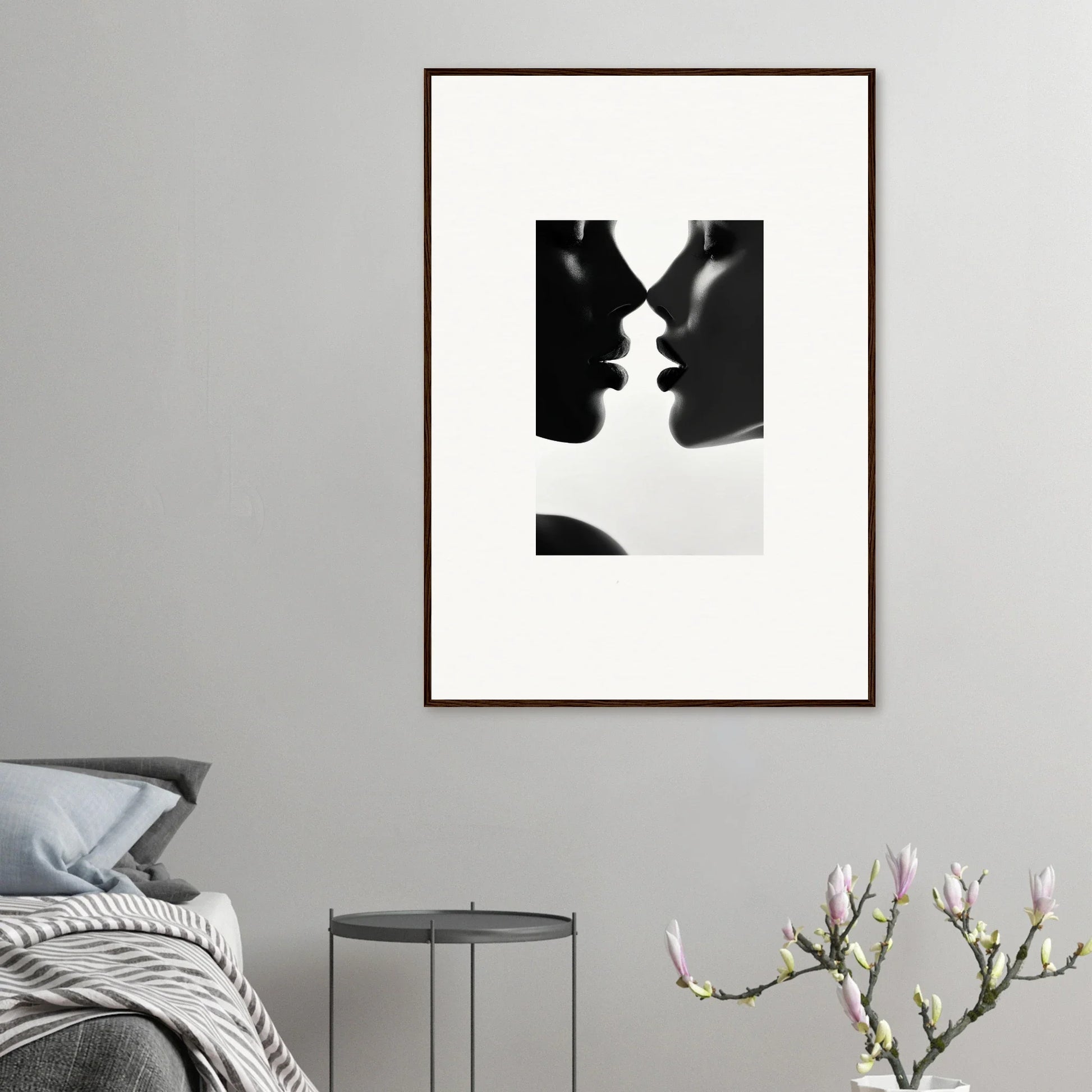 Black and white silhouette art of two profiles for special edition art™ collection