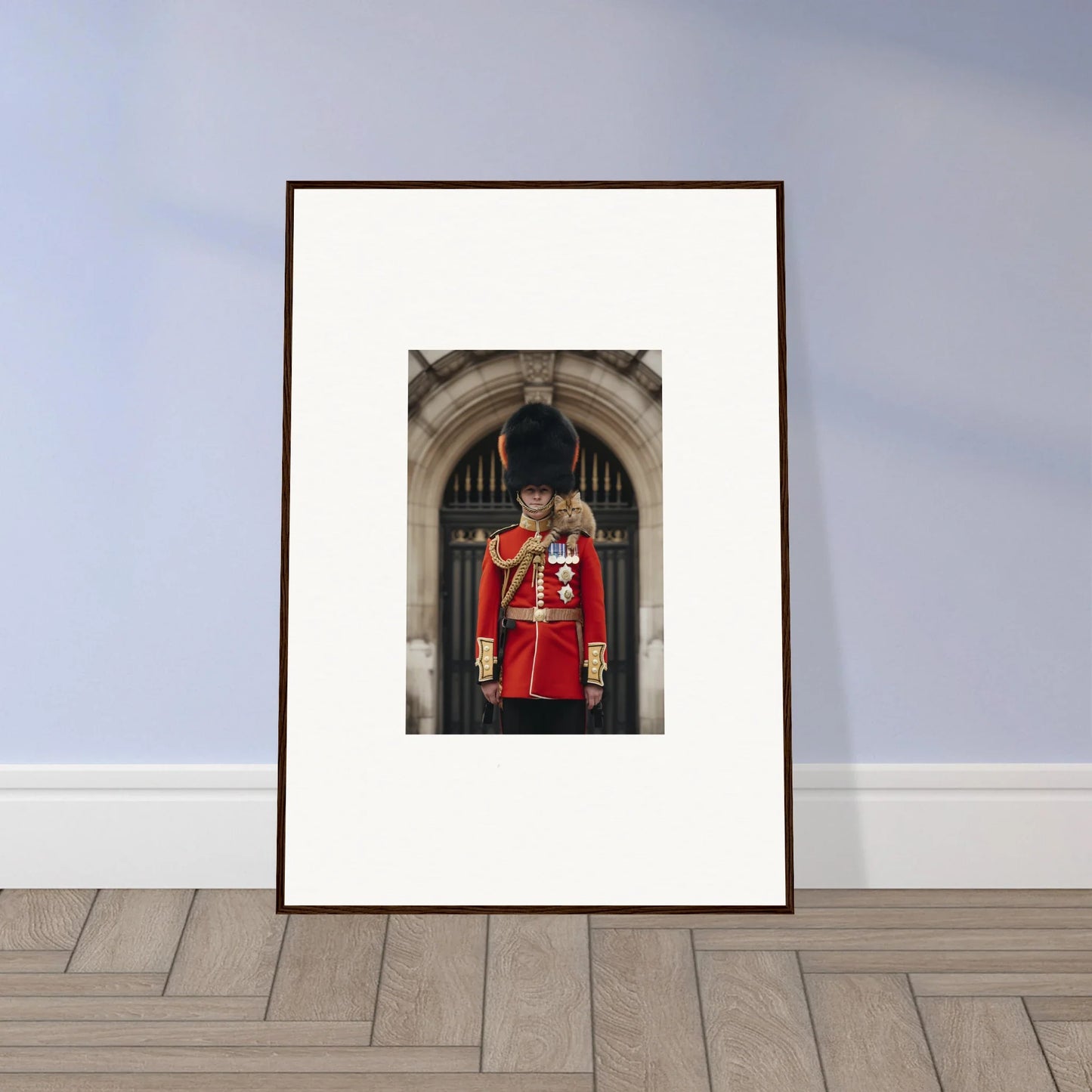 Framed wall art of a Queen’s Guard in Royal Red Reverie special edition art™