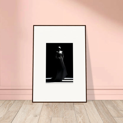 Framed black and white photo of a figure in elegant dress, Echoes Velvet Mirage special edition art™