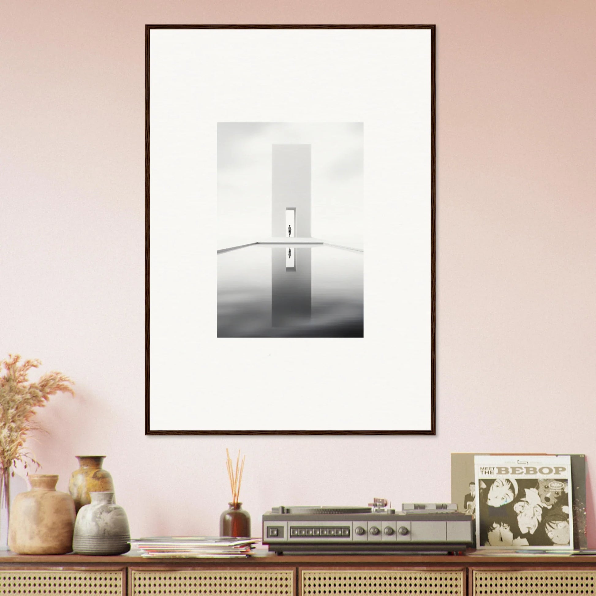 Framed black and white art of a church spire, a perfect Dreamer’s Vanishing Silhouette