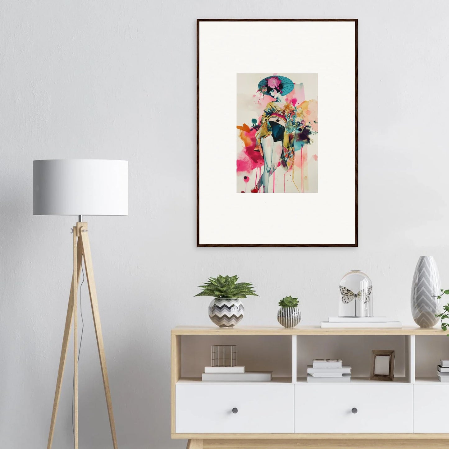 Framed abstract Resonant Chroma canvas print for vibrant room decoration and stylish wall art