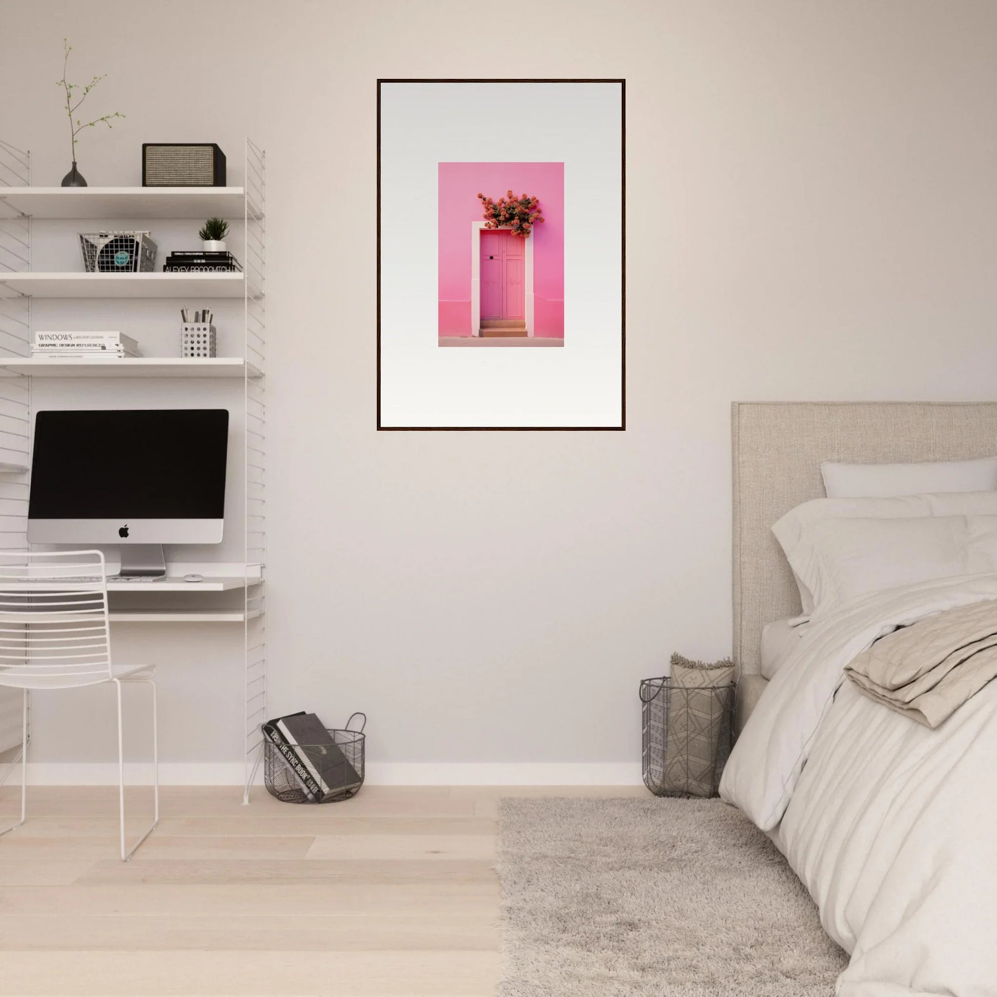 Framed wall art of a vase with flowers in Quantum Pink Serenade special edition art™