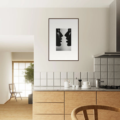 Black and white artwork of two silhouetted profiles in Echo’s Embrace special edition art™