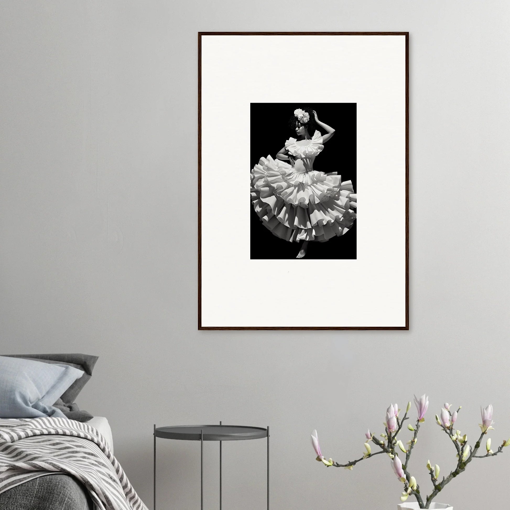 Framed black and white dancer photo for Curves Dreamscape Illuminated art™