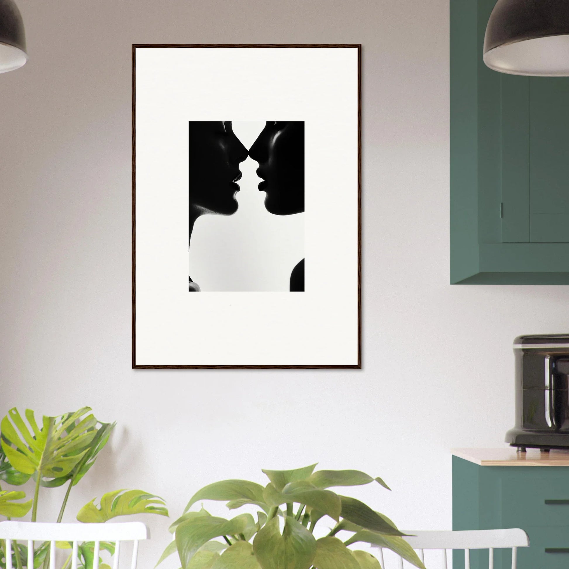 Black and white silhouette of profiles in Shadowed Sédual Symphony special edition art™