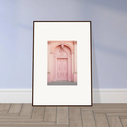 Framed art print of a pink architectural doorway from Porphyr Pink Processions