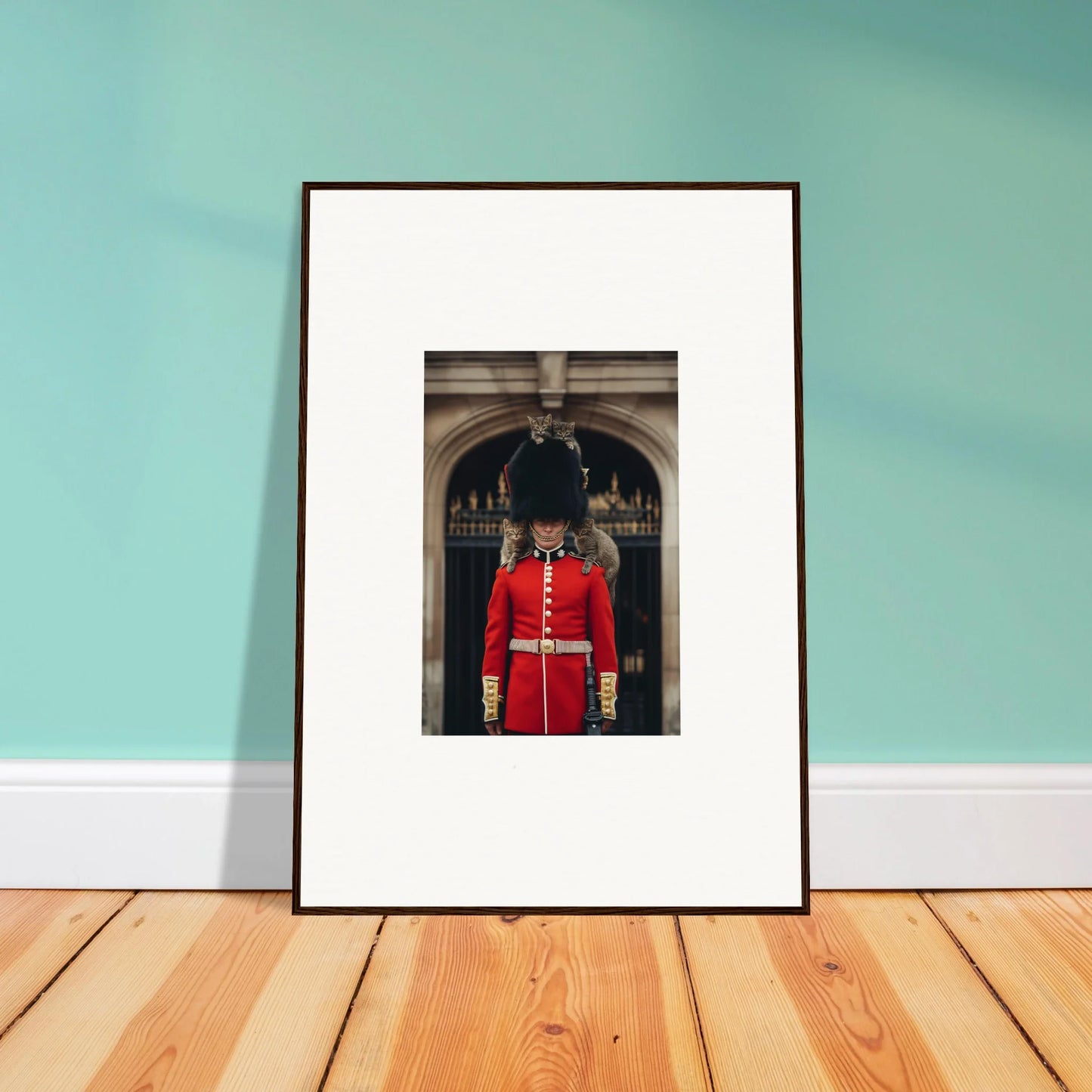 Framed photograph of a Queen’s Guard in red uniform for Monarch’s Dreamaroos