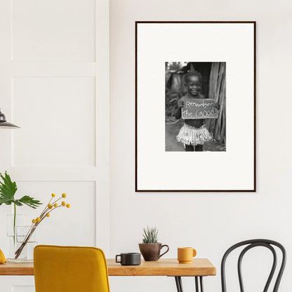 Framed black and white photo on a white wall from Chromatic Joy Ancients special edition art™