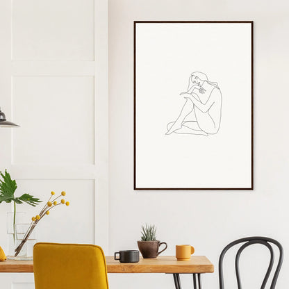 Simple line drawing of a seated figure in a contemplative pose for Mindful Dream Tangles