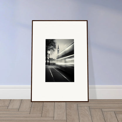 Framed wall art of Big Ben with light trails, Fluid Timeless Pulse special edition art™