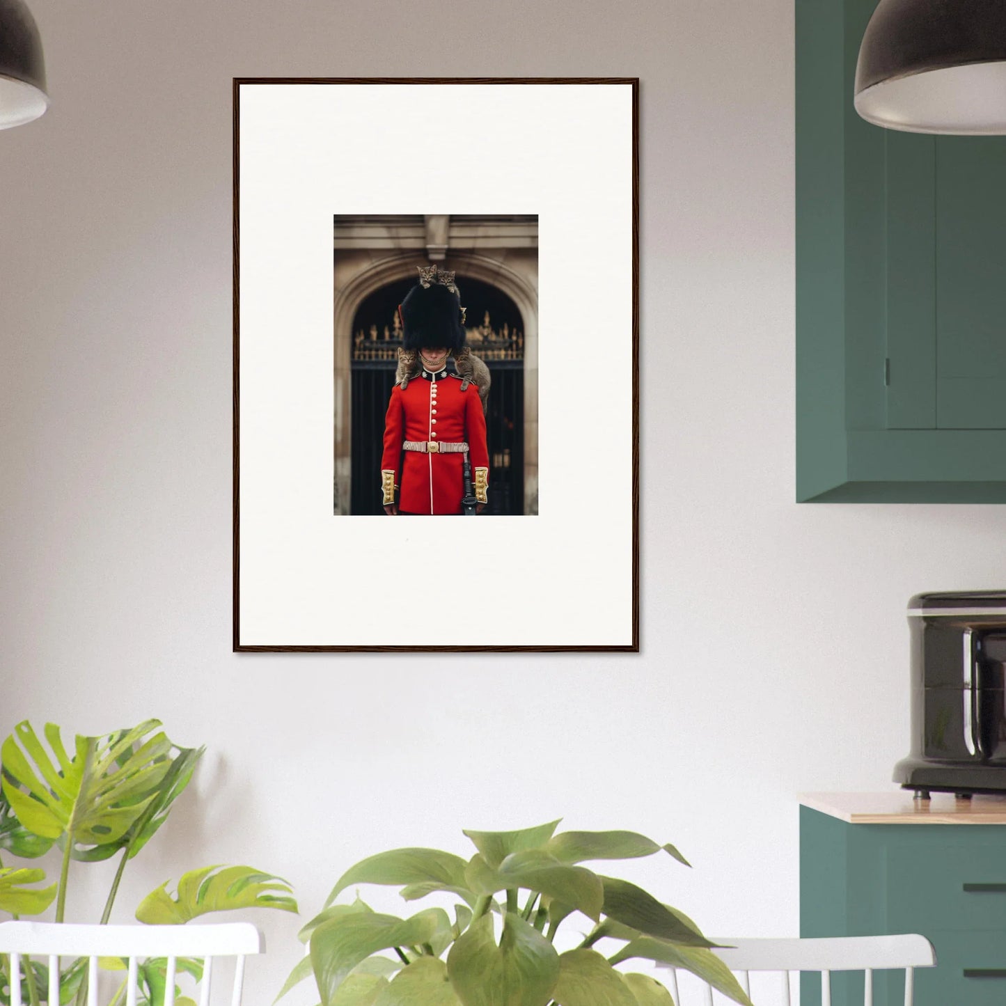 Framed photograph of a Queen’s Guard in red uniform for Monarch’s Dreamaroos collection