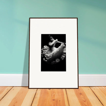 Framed black and white photo of the Swirled Dream Dancer in a flowing tutu