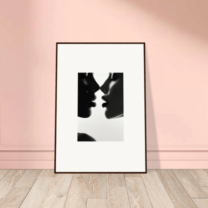 Black and white framed poster of two silhouetted profiles, Ephemeral Echoes Touch special edition