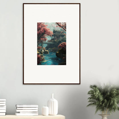 Framed wall art of a Japanese garden, part of the Zen Dream Symphony collection