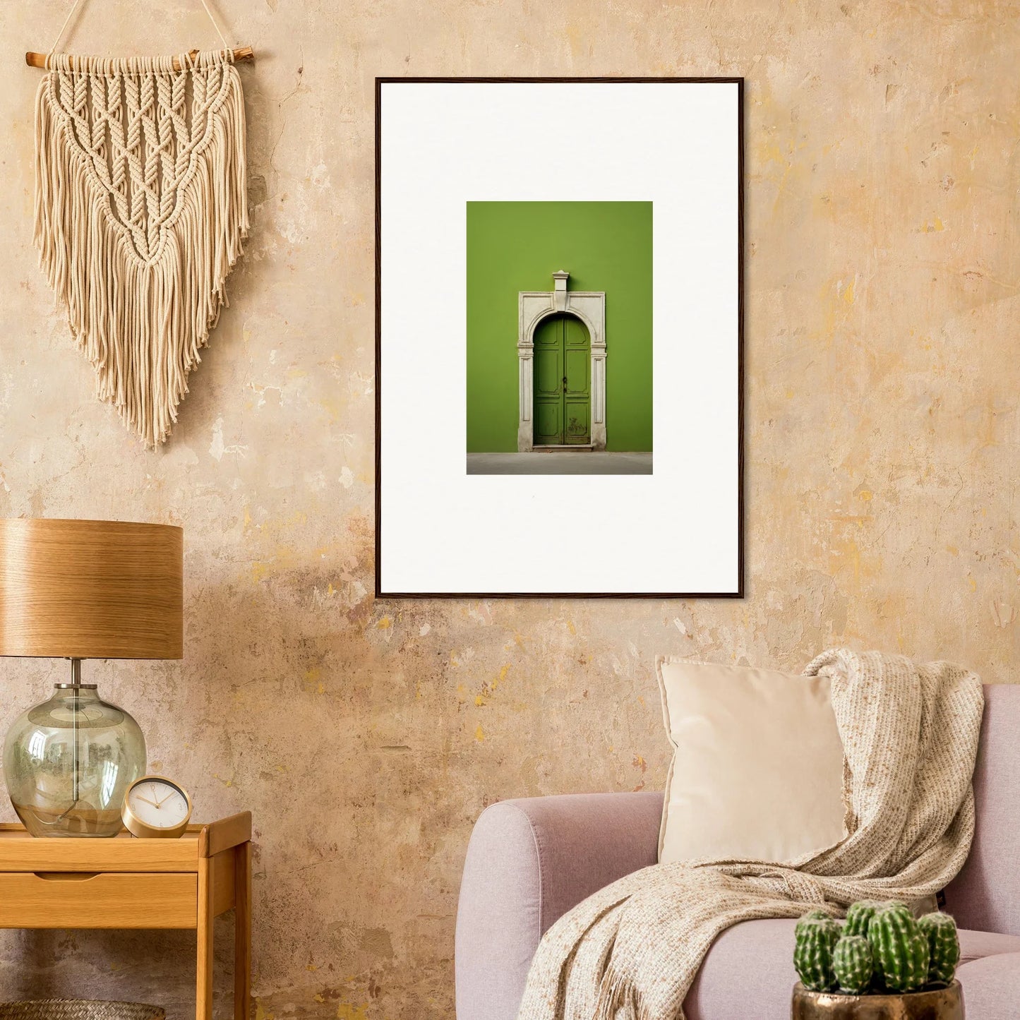 Framed photograph of a green door in arched doorway from the Green Origins special edition art