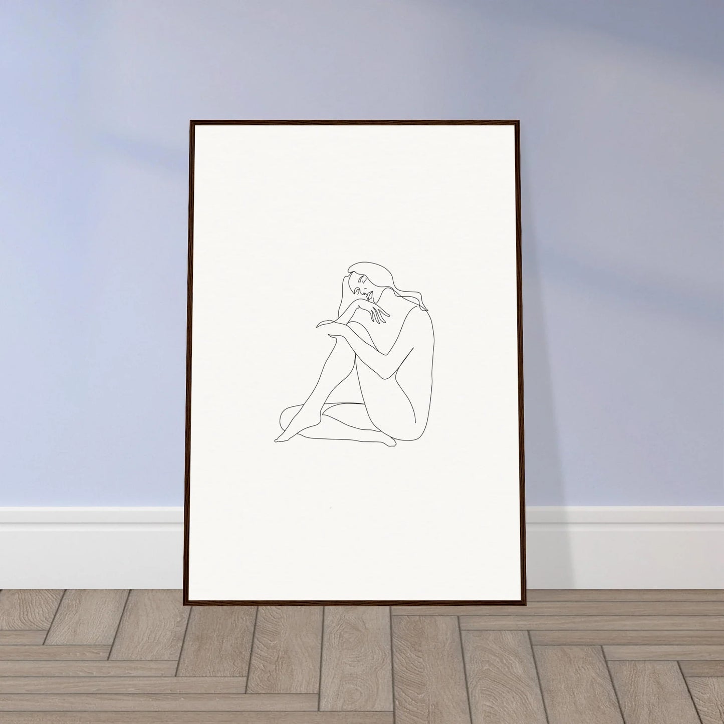 Simple line drawing of a nude figure for Mindful Dream Tangles framed wall art