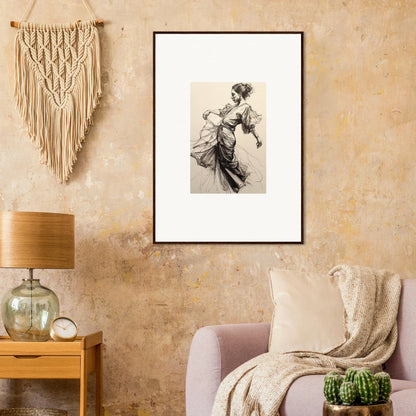 Macramé wall hanging in beige with fringe, perfect for your Ephemeral Ink Serenade decor