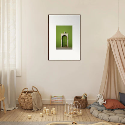 Framed photograph of a green doorway in Green Origins special edition art™