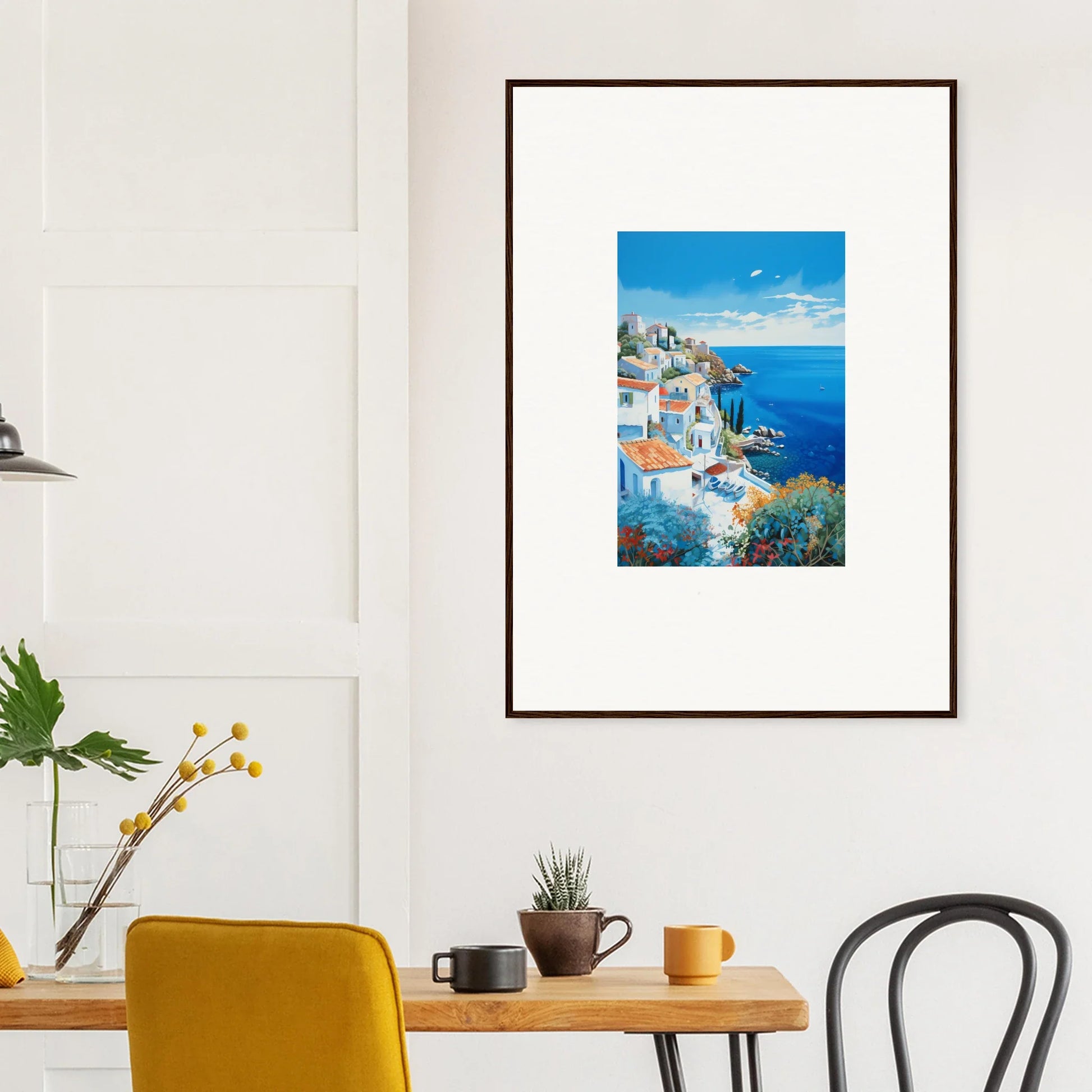 Framed art of a Mediterranean scene in the Sunlit Dreamscape Promise collection