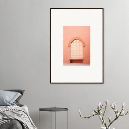 Framed wall art of a pink arched window from Windows Morning Whisper special edition