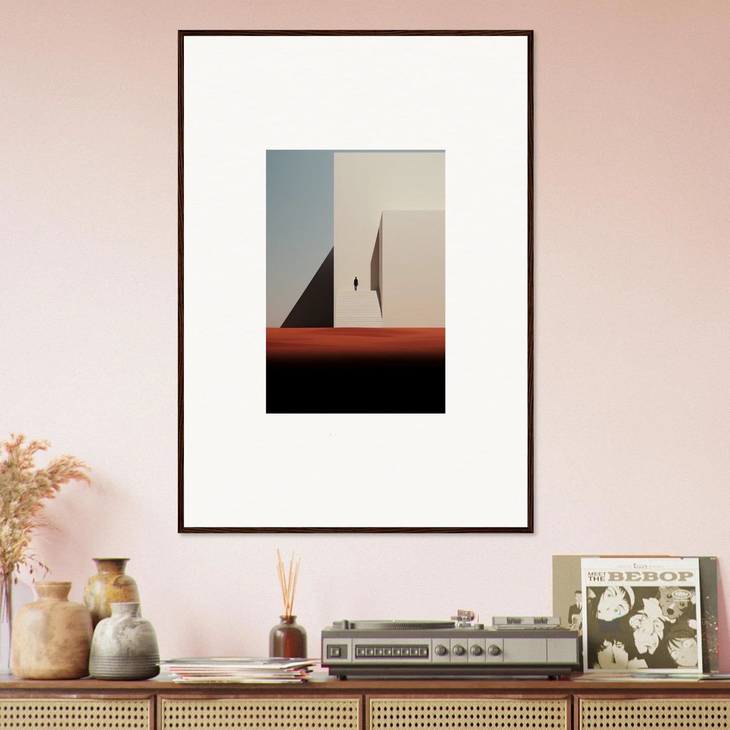 Framed minimalist geometric photograph showcasing Sombra Espérante Architecture design