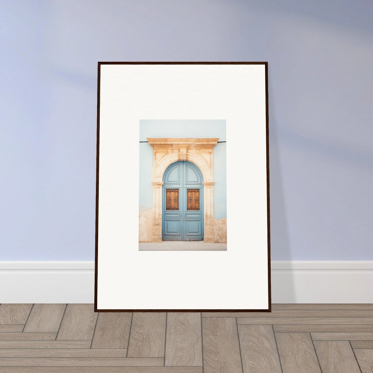 Framed photograph of a turquoise vintage door for Threshold of Echoes special edition art™