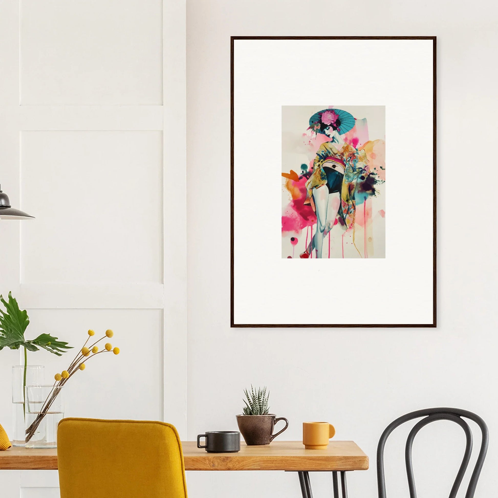 Framed Resonant Chroma abstract wall art with colorful fluid shapes for room decoration