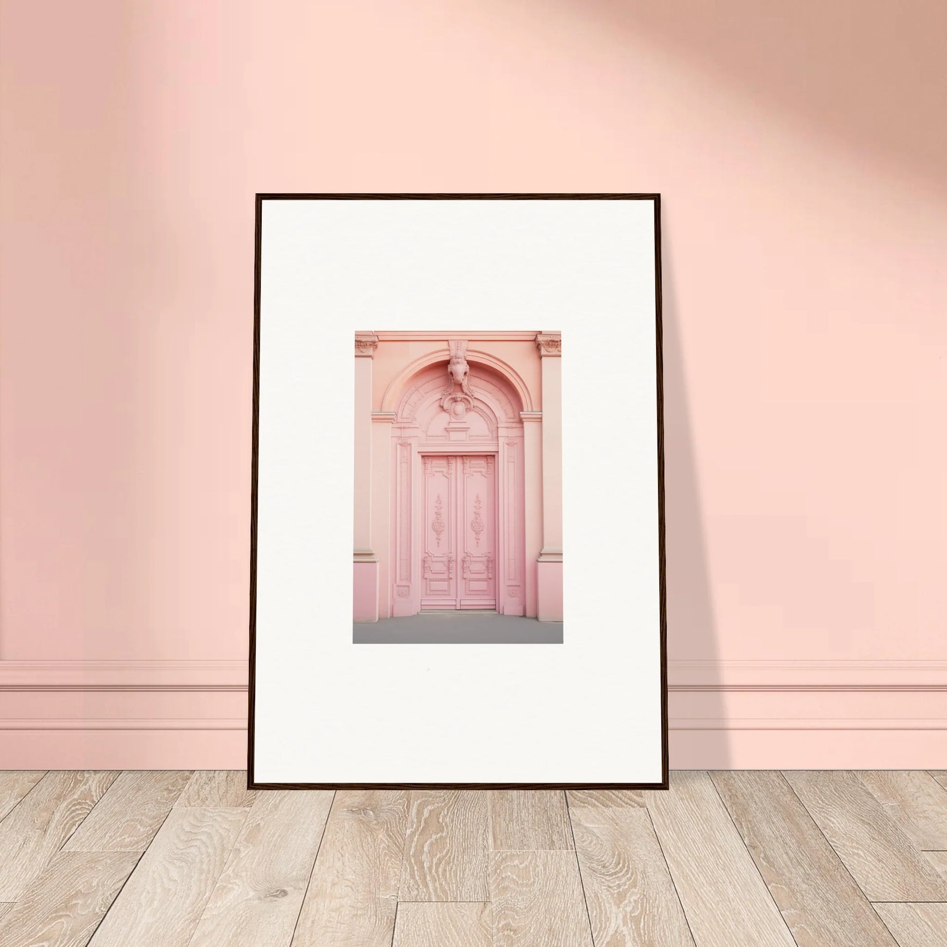 Framed photo of a pink arched doorway from Porphyr Pink Processions special edition art™