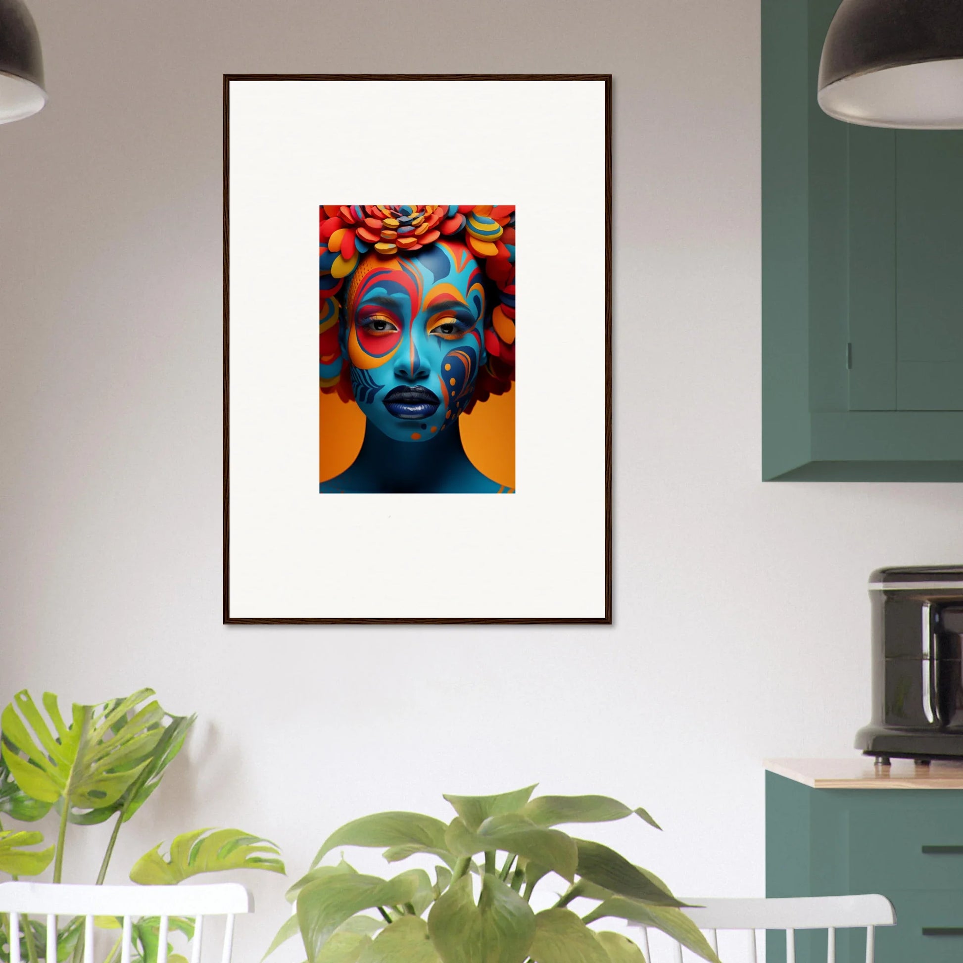 Vibrant Colorful abstract portrait for room decoration in a canvas print wall art