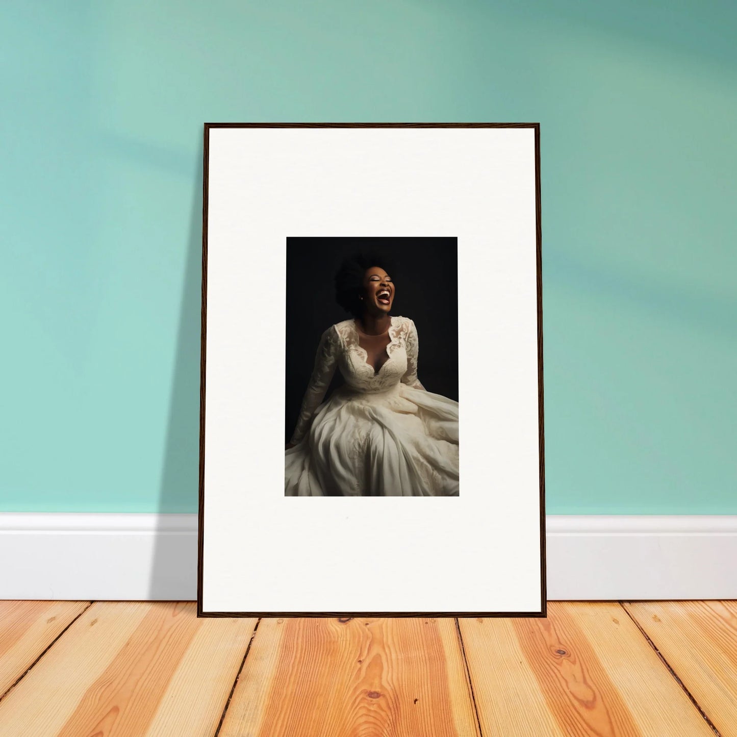 Framed black and white portrait from Luminescent Joy Echoes special edition art™